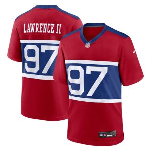 Men's New York Giants Dexter Lawrence II  Century Red Alternate Player Game Jersey