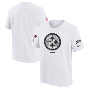 Youth Pittsburgh Steelers  White 2024 Salute To Service T-Shirt