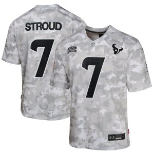 Youth Houston Texans C.J. Stroud  Arctic Camo 2024 Salute to Service Game Jersey