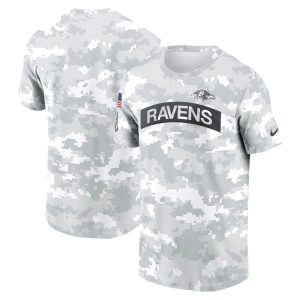 Men's Baltimore Ravens  Arctic Camo 2024 Salute To Service Performance T-Shirt