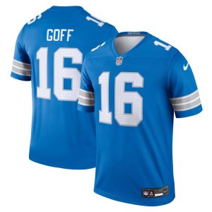 Men's Detroit Lions #16 Jared Goff  Blue Legend Jersey