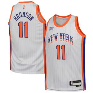 Youth New York Knicks Jalen Brunson  White 2024/25 Swingman Player Jersey - City Edition