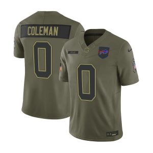 Men's Buffalo Bills #0 Keon Coleman Nike Olive 2025 Salute to Service Retired Limited Jersey