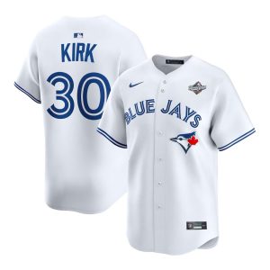 Youth Toronto Blue Jays #30 Alejandro Kirk Nike White 2025 World Series Home Replica Player Jersey